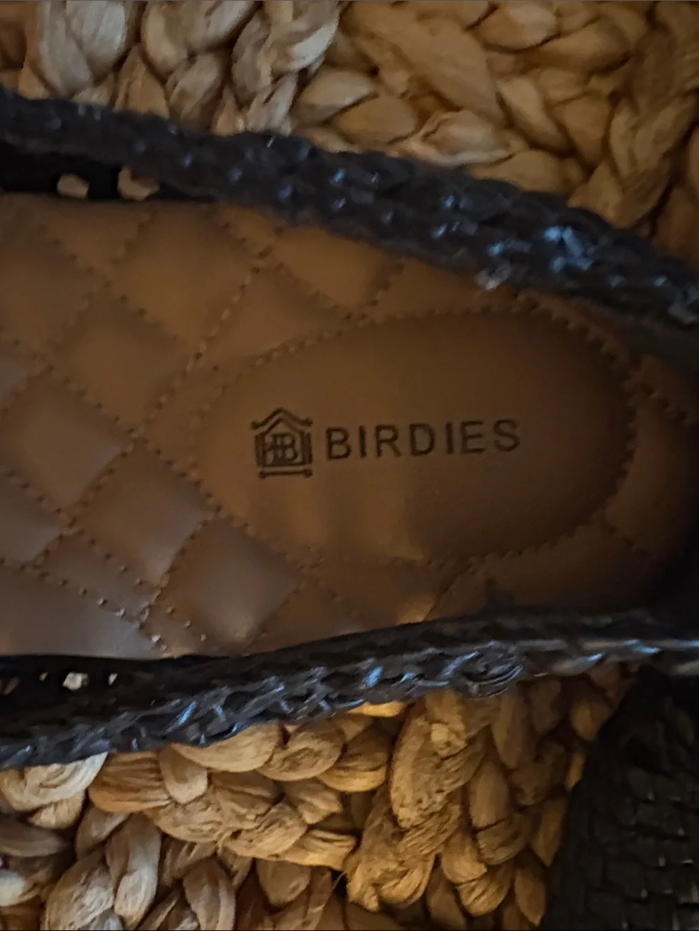 Birdies Black The Starling Woven Slip-On Flats-size 9
